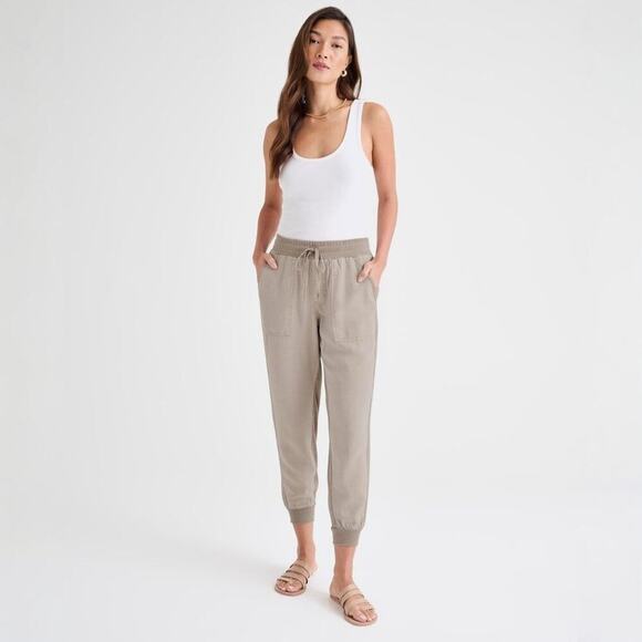 Splendid Lakeside Jogger in Fawn, XL, NWOT, Linen Blend, Relaxed Fit, Athleisure - Picture 1 of 14